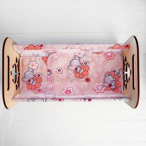 Кроватка деревянная для кукол «Катюша», 44 - 24 - 24 см, с постельным бельём