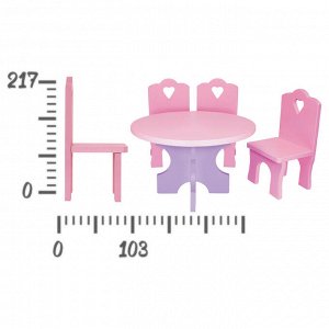 Мебель кукольная "Столик со стульчиками", 5 деталей