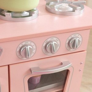 Игровая кухня из дерева «Винтаж», цвет розовый