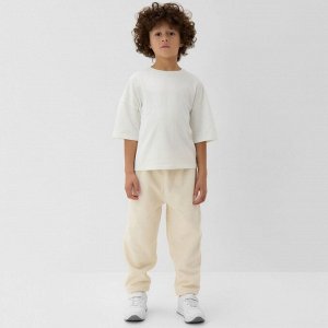 Брюки флисовые детские MINAKU: Fleece Soft, бежевые.