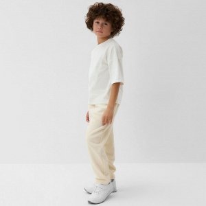 Брюки флисовые детские MINAKU: Fleece Soft, бежевые.