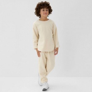 Брюки флисовые детские MINAKU: Fleece Soft, бежевые.