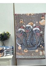 Полотенце &quot; Год Змеи стежка&quot; 50*100 (лен+хлопок) вид 6