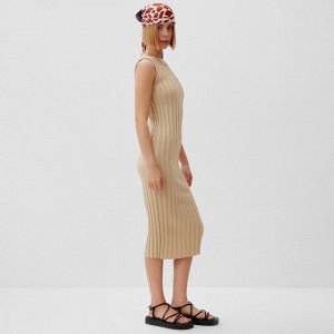 Платье женское вязаное MINAKU: Knitwear collection цвет бежевый р-р