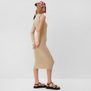 Платье женское вязаное MINAKU: Knitwear collection цвет бежевый р-р