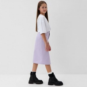 Юбка для девочки MINAKU: Jeans collection, цвет лаванда.