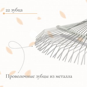 Грабли веерные, проволочные, 22 зубца, оцинкованные, тулейка 25 мм, без черенка