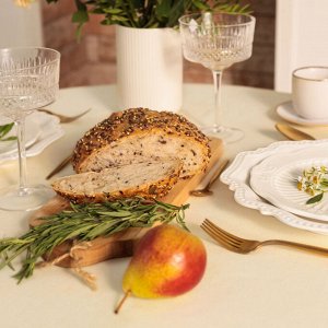 Скатерть Этель Home круглая 146 +/-2 см, цв. молочный, 100% хл, саржа 250 г/м2