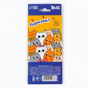 Карандаши цветные, 12 цветов, трехгранные «Котики»