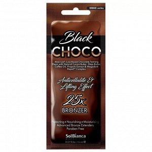 Крем д/солярия “Choco Black" 25х bronzer,15мл (масла какао,Ши,кофе, экстракт прополиса, витам. компл