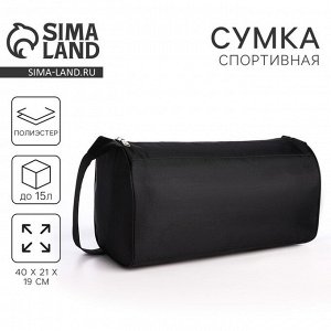 Сумка спортивная, 40x21x19 см, отдел на молнии, чёрная