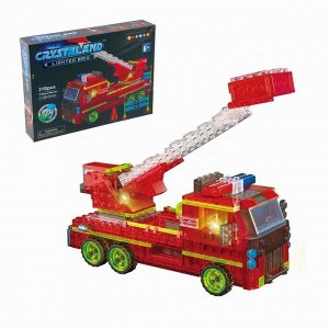 Светящийся конструктор Crystaland «Пожарная машина», 318 деталей