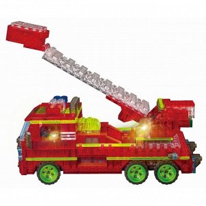 Светящийся конструктор Crystaland «Пожарная машина», 318 деталей