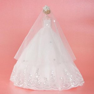 Кукла на подставке «Принцесса», белое платье с кружевом