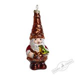 Гном лесной с птичкой (стекло) 4х4,5х11 см