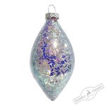 Капля &quot;Ледяная фантазия&quot; с фиалковыми лепестками (стекло) 6,5х6,5х13 см