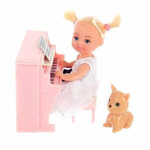 Кукла малышка «Милена» с пианино со звуковым эффектом, собачкой и аксессуарами, МИКС