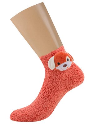 Носки Махровые женские носки с антискользящим покрытием на подошве. Модель украшена объемной аппликацией виде мордочки животного.

Состав:
Полиэстер 98%, Эластан 2%
