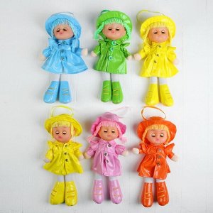 Мягкая игрушка Кукла в кожаном сарафане и шляпе, цвета МИКС