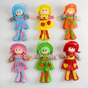 Мягкая игрушка «Кукла», в платьишке, с сердечками, цвета МИКС