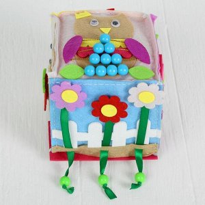 Бизикубик "Веселые игрушки" текстильный, 10*10 см