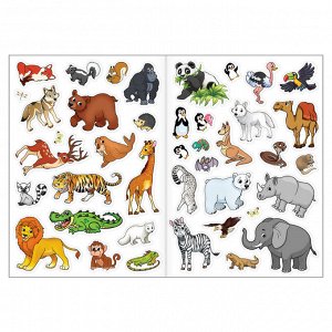 Многоразовые наклейки набор «Удивительные животные», 2 шт.
