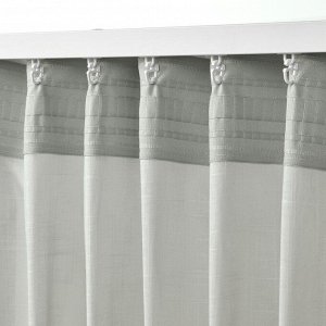 SILVERLÖNN, прозрачные шторы, 1 пара, светло-серые, 145x250 см