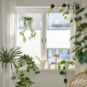 Жалюзи HORNVALLMO, плиссированные, белые /сверху вниз, снизу вверх, 100x130 см