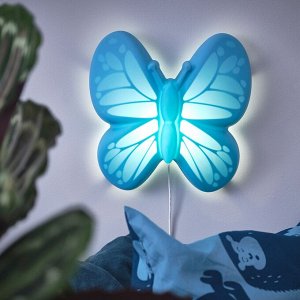 UPPLYST, светодиодный настенный светильник, бабочка светло-голубого цвета