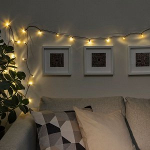 LEDLJUS, светодиодная осветительная цепь с 24 лампочками, внутренняя черная