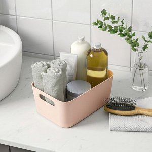 UPPDATERA, Коробка, светло-розовая, 24х17 см