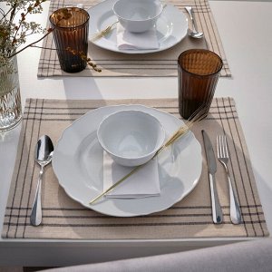 VÅRARV, Сервировочная салфетка, темно-серый/натуральный, 35х45 см