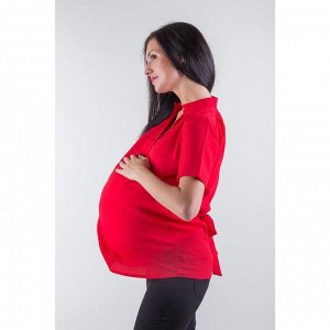 Блузка женская для беременных, размер 44, рост 168, цвет красный (арт. 0307)