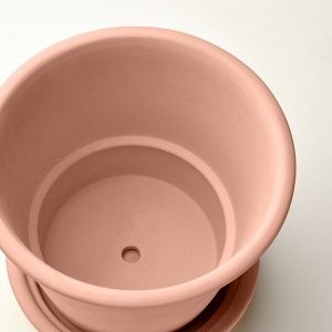 MUSKOTBLOMMA, горшок для растений с блюдцем, терракотовый, 19 см