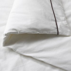 SILVERTISTEL, пододеяльник и 2 наволочки, белый / темно-серый, 240x220/50x80 см