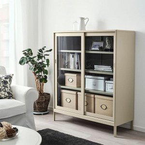 KVARNVIK, Ящик для хранения с крышкой, бежевый, 32х35х32 см