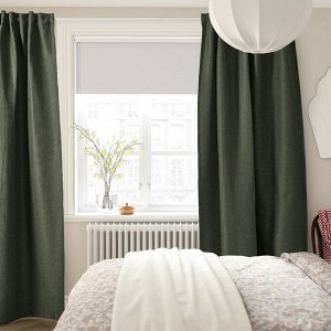 ANNAKAJSA, затемняющие шторы для комнаты, 1 пара, темно-зеленые, 145x250 см