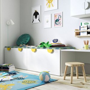 SMÅSTAD, скамейка для хранения игрушек, белый, 90x52x48 см