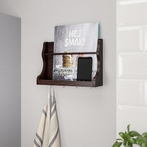 LEVLA, настенный органайзер, темно-коричневый, 28x9x21 см
