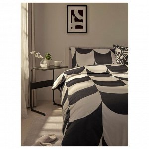 BRUKSVARA, комплект постельного белья из 3 предметов, антрацитово-белый, 150x200 см