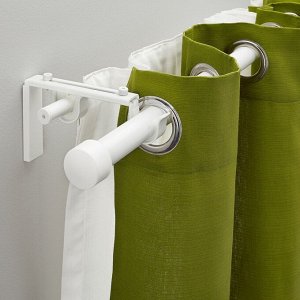 RÄCKA / HUGAD, Комбинированный двойной карниз для штор, белый, 120-210 см