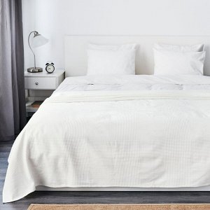 ИНДИРА, покрывало на кровать, белое, 230х250 см