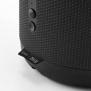 SYMFONISK, акустическая лампа с Wi-Fi, текстильный абажур, черный