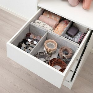 KOMPLEMENT, Коробка, набор из 4 предметов, светло-серая, 40х54 см
