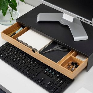 ELLOVEN, подставка для монитора с выдвижным ящиком, антрацит