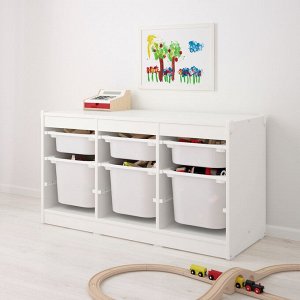TROFAST, комбинация для хранения с коробками, белый /white, 99x44x55 см