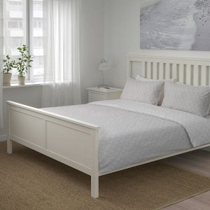 СОЛОНКА, пододеяльник и 2 наволочки, серая /белая, 240x220/50x80 см