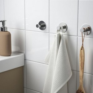 IKEA ПЕРЕКЛАДИНА, крючок, самоклеящийся, хромированный