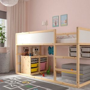 TROFAST, настенное хранилище, светло-белая мореная сосна/белый, 34x21x30 см