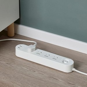 KOPPLA, 4-позиционная розетка с 2 портами USB, белый, 3,0 м